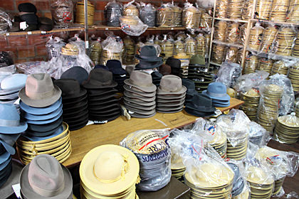 Bolivia, La Paz, El Alto, Hat Maker In La Ceja Making Traditional Brown And  Grey Bowler Hats Known Locally As A Bombin. - SuperStock